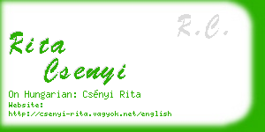 rita csenyi business card